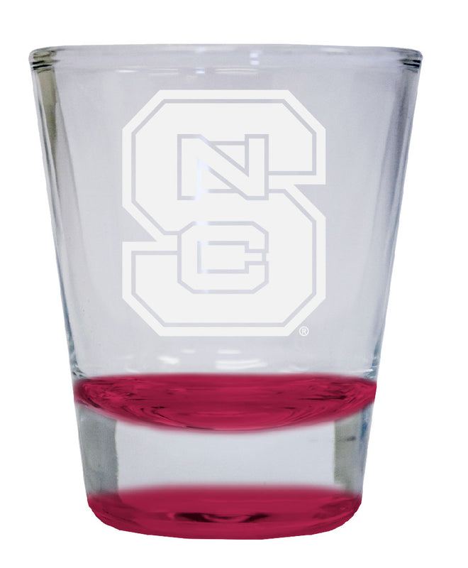 NC State Wolfpack 2 oz Engraved Shot Glass Round Officially Licensed Collegiate Porduct
