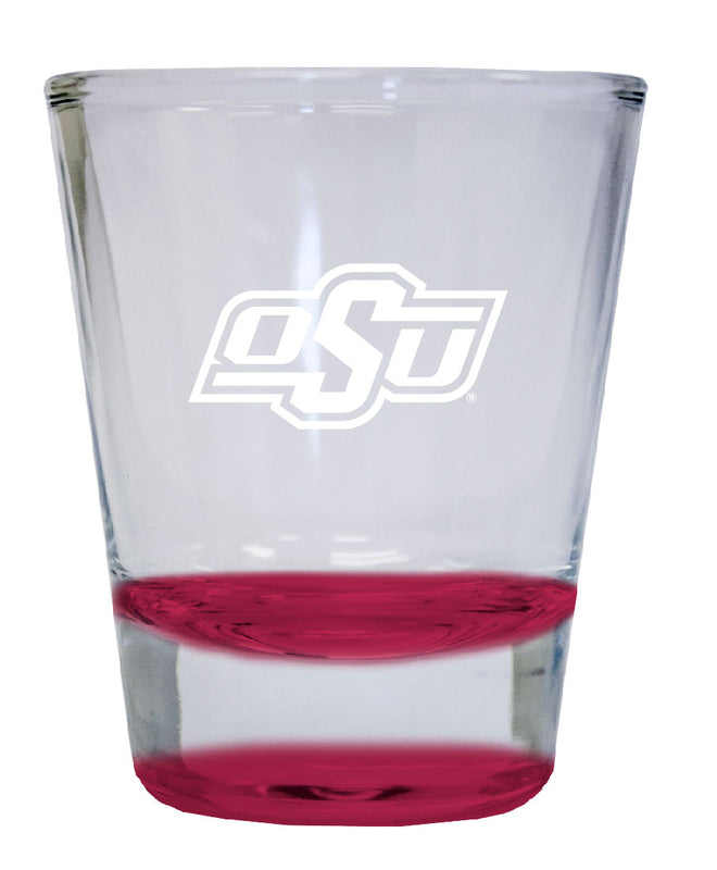 Oklahoma State Cowboys 2 oz Engraved Shot Glass Round Officially Licensed Collegiate Product