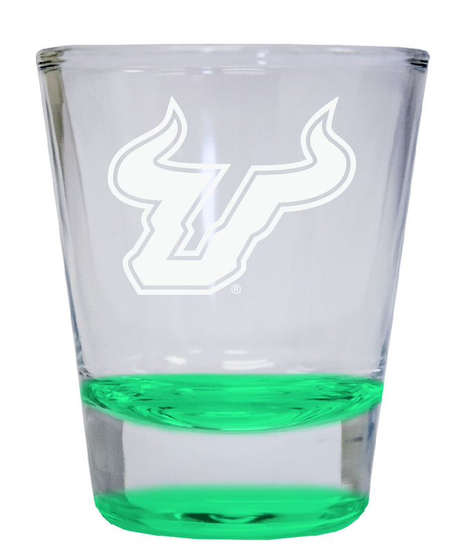 South Florida Bulls 2 oz Engraved Shot Glass Round Officially Licensed Collegiate Product