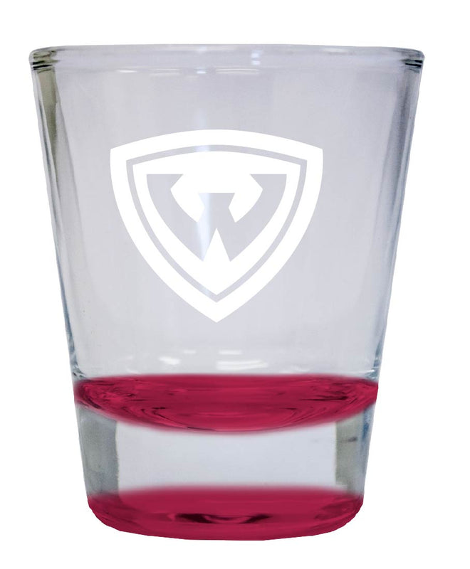 Wayne State 2 oz Engraved Shot Glass Round Officially Licensed Collegiate Product