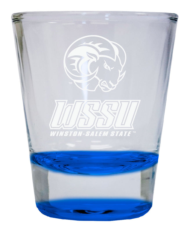 Winston-Salem State 2 oz Engraved Shot Glass Round Officially Licensed Collegiate Product