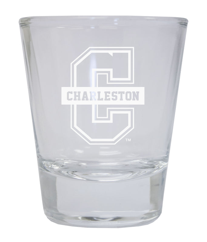 College of Charleston Etched Round Shot Glass Officially Licensed Collegiate Product