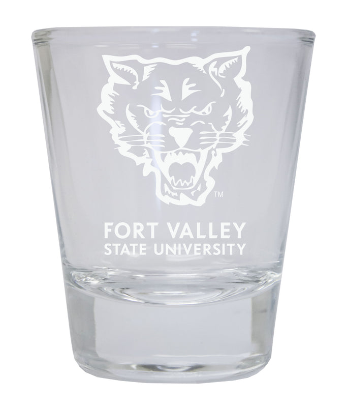 Fort Valley State University Etched Round Shot Glass Officially Licensed Collegiate Product