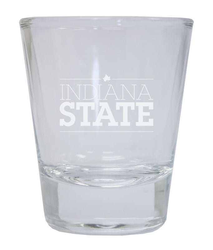 Indiana State University Etched Round Shot Glass Officially Licensed Collegiate Product
