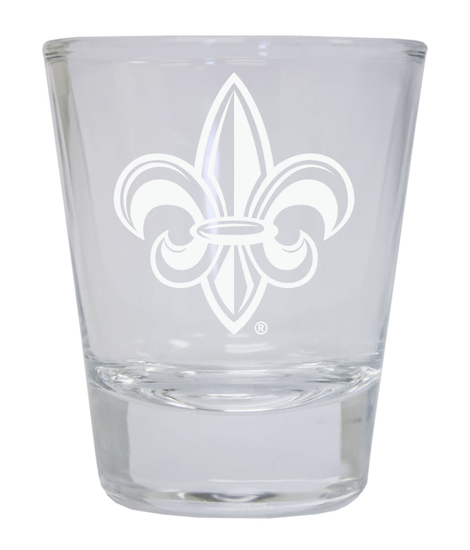 Louisiana at Lafayette Etched Round Shot Glass Officially Licensed Collegiate Product