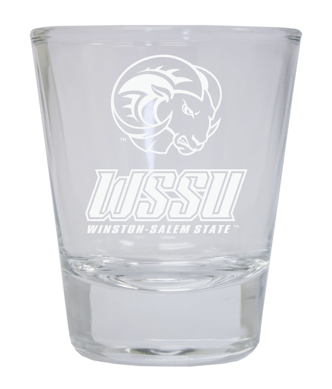 Winston-Salem State Etched Round Shot Glass Officially Licensed Collegiate Product