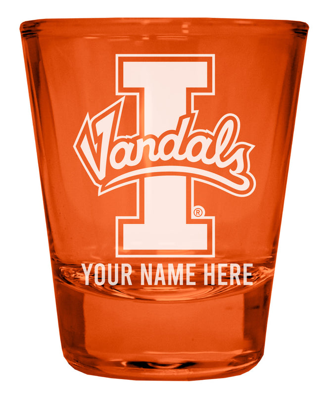 Idaho Vandals Customizable Engraved Full Color 2oz Shot Glass Orange Officially Licensed Collegiate Product Single