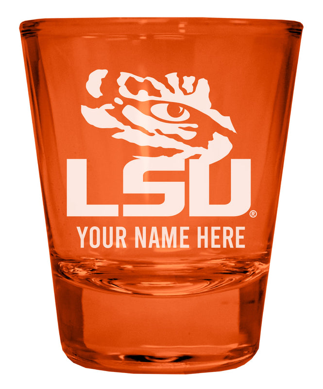 LSU Tigers Customizable Engraved Full Color 2oz Shot Glass Orange Officially Licensed Collegiate Product Single