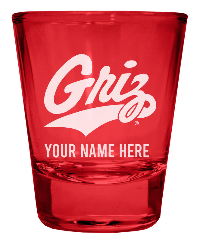 Montana University Customizable Engraved Full Color 2oz Shot Glass Red Officially Licensed Collegiate Product Single