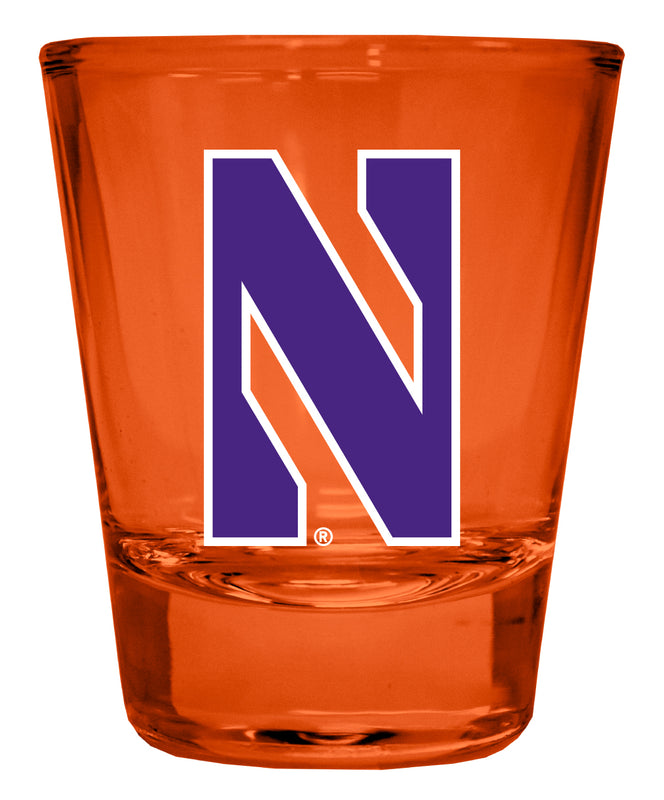 Northwestern University Wildcats Full Color 2oz Shot Glass Orange Officially Licensed Collegiate Product 2-Pack