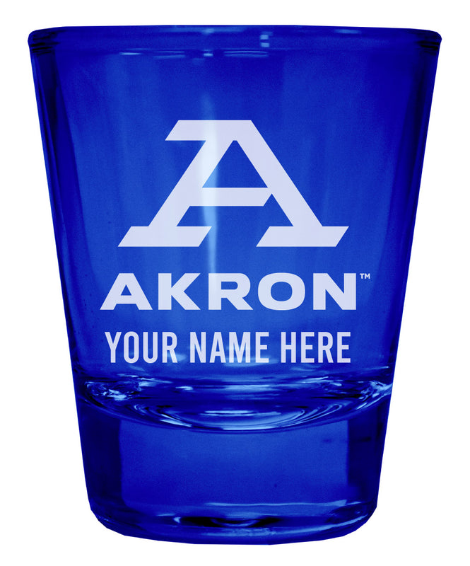 Akron Zips Officially Licensed Personalized Engraved Full Color 2 oz Shot Glass Blue