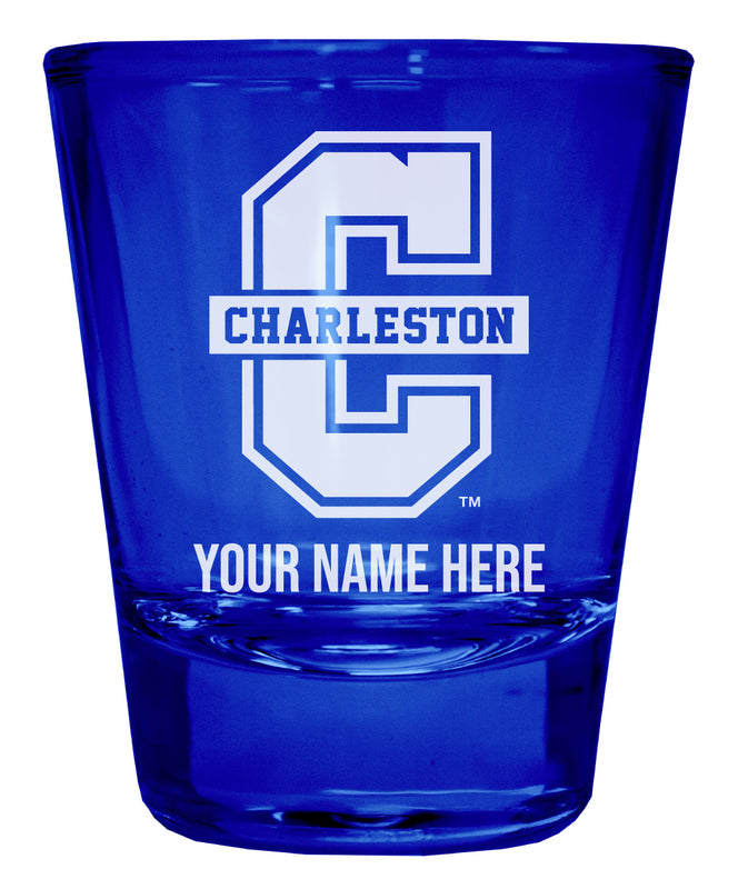 College of Charleston Officially Licensed Personalized Engraved Full Color 2 oz Shot Glass Blue