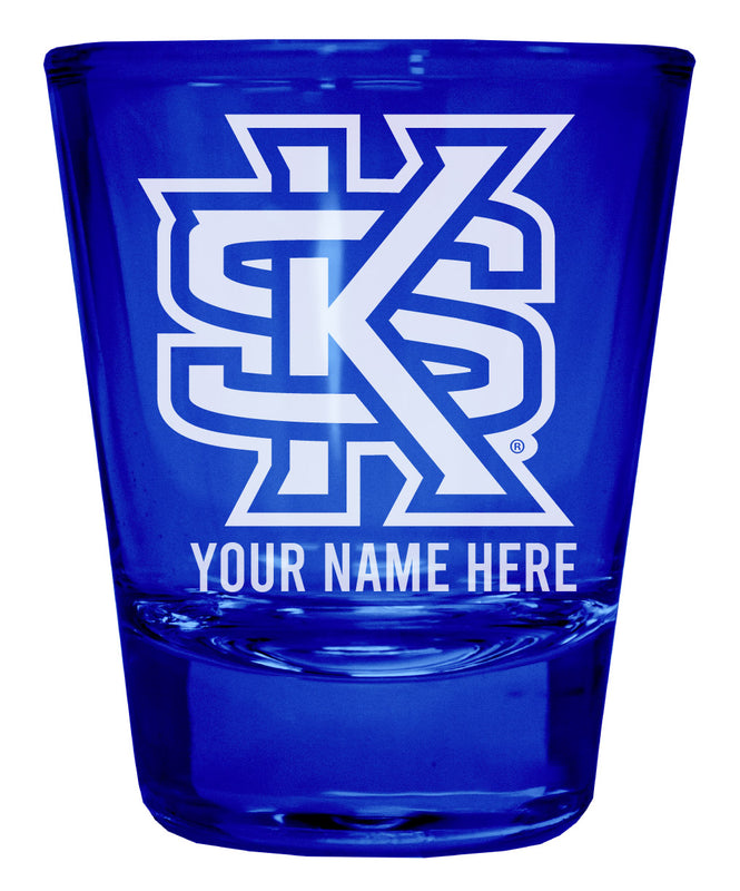 Kennesaw State University Officially Licensed Personalized Engraved Full Color 2 oz Shot Glass Blue