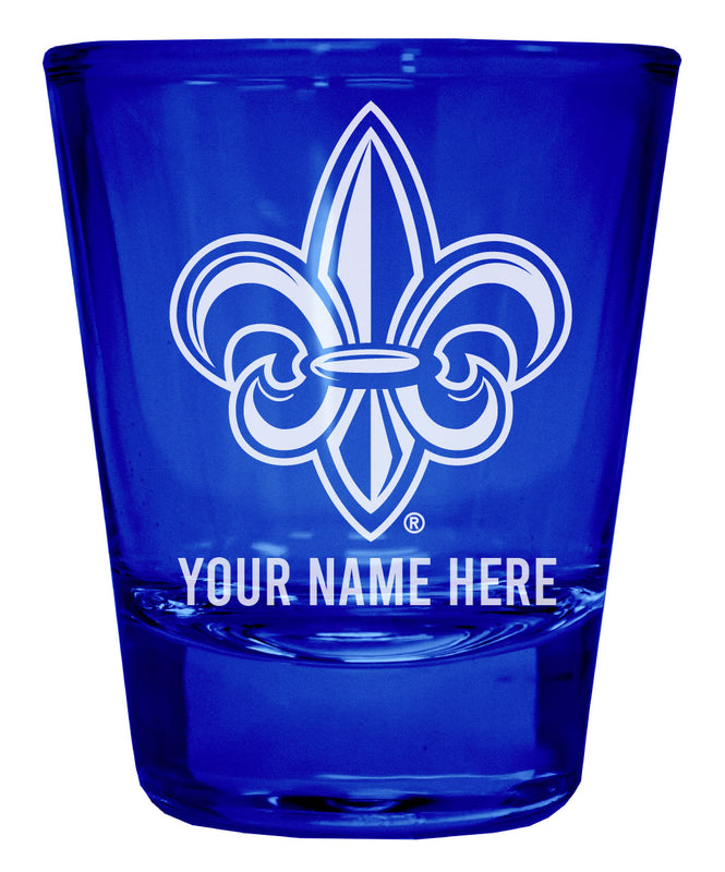 Louisiana at Lafayette Officially Licensed Personalized Engraved Full Color 2 oz Shot Glass Blue