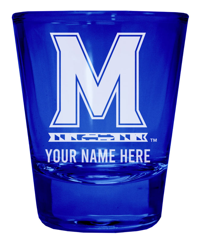 Maryland Terrapins Officially Licensed Personalized Engraved Full Color 2 oz Shot Glass Blue