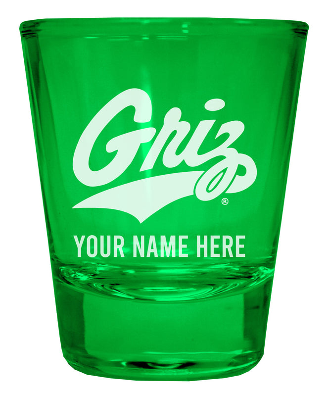 Montana University Officially Licensed Personalized Engraved Full Color 2 oz Shot Glass Green