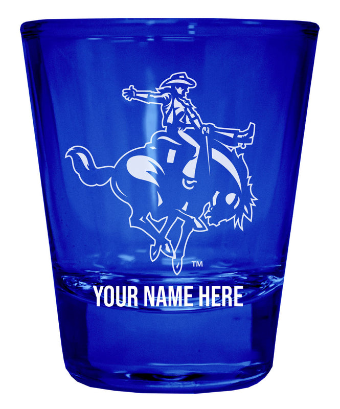 Northwestern Oklahoma State University Officially Licensed Personalized Engraved Full Color 2 oz Shot Glass Blue