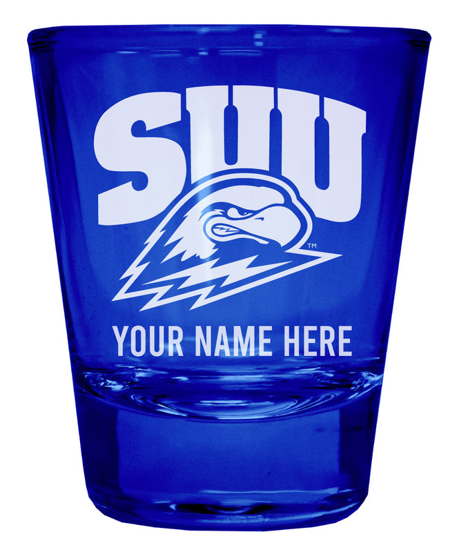 Southern Utah University Officially Licensed Personalized Engraved Full Color 2 oz Shot Glass Blue