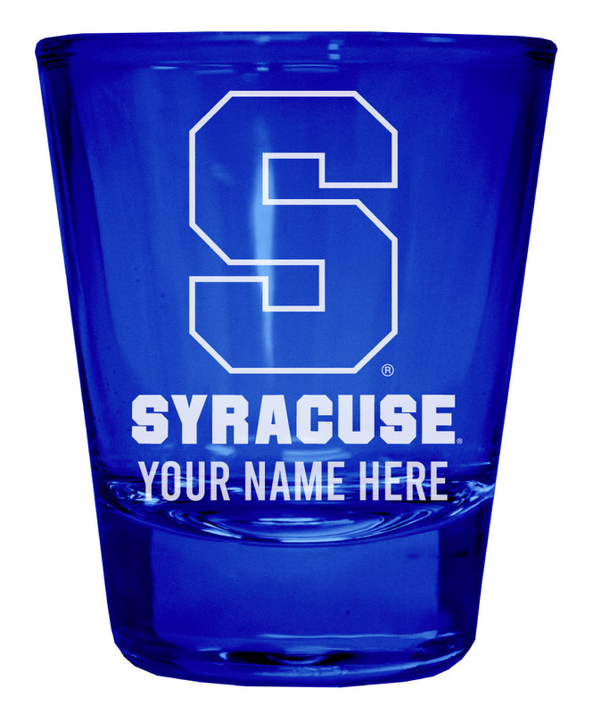 Syracuse Orange Officially Licensed Personalized Engraved Full Color 2 oz Shot Glass Blue