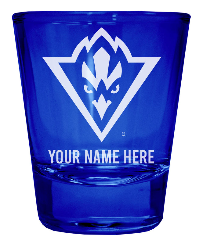 North Carolina Wilmington Seahawks Officially Licensed Personalized Engraved Full Color 2 oz Shot Glass Blue