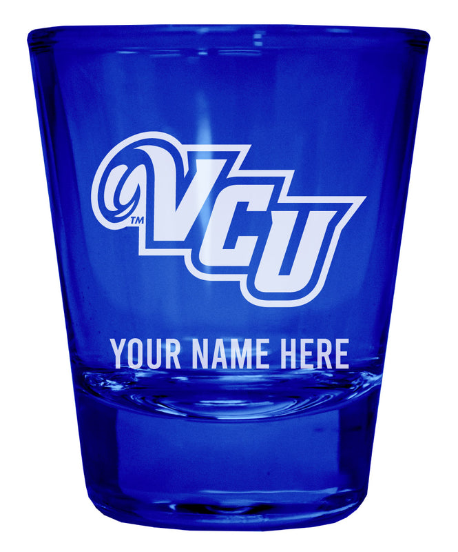 Virginia Commonwealth Officially Licensed Personalized Engraved Full Color 2 oz Shot Glass Blue