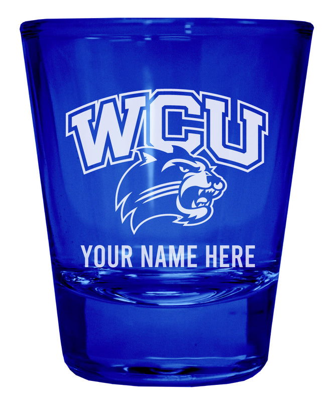 Western Carolina University Officially Licensed Personalized Engraved Full Color 2 oz Shot Glass Blue