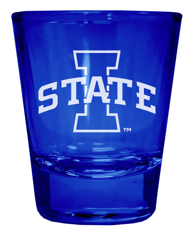 Iowa State Cyclones Engraved Full Color 2oz Shot Glass Blue Officially Licensed Collegiate Product Single