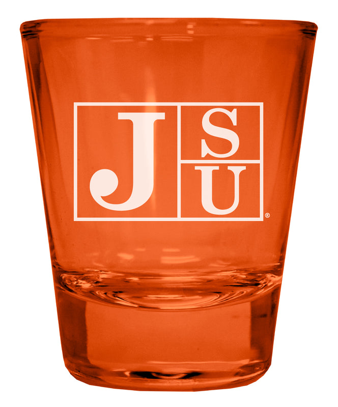 Jackson State University Engraved Full Color 2oz Shot Glass Orange Officially Licensed Collegiate Product 4-Pack