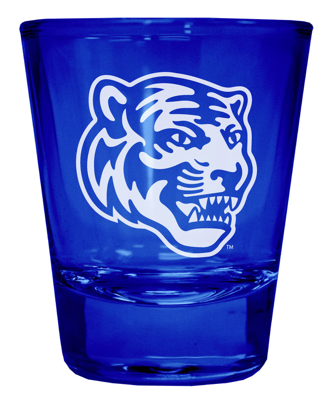 Memphis Tigers Engraved Full Color 2oz Shot Glass Blue Officially Licensed Collegiate Product 4-Pack