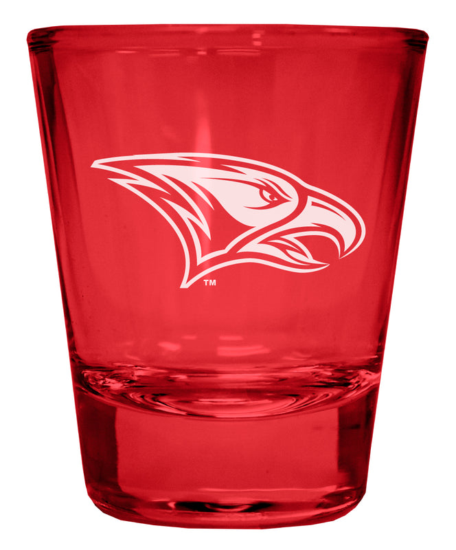 North Carolina Central Eagles Engraved Full Color 2oz Shot Glass Red Officially Licensed Collegiate Product 4-Pack