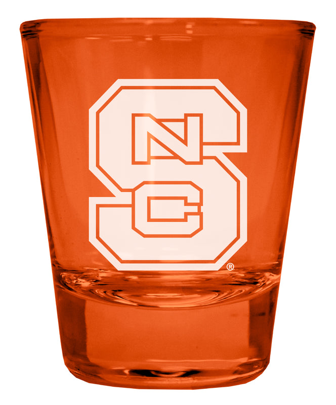 NC State Wolfpack Engraved Full Color 2oz Shot Glass Orange Officially Licensed Collegiate Product 2-Pack