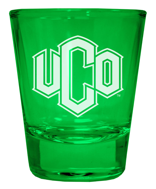 University of Central Oklahoma Bronchos Engraved Full Color 2oz Shot Glass Green Officially Licensed Collegiate Product Single