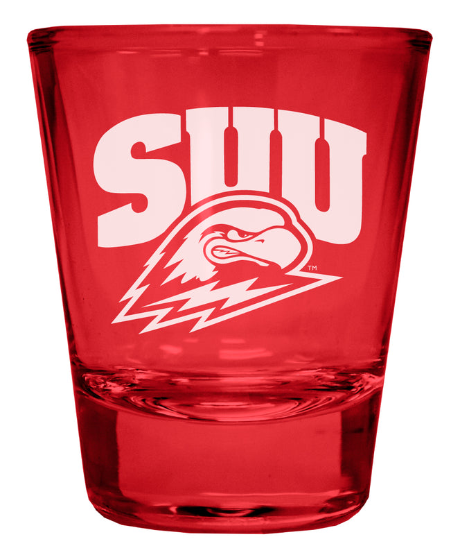 Southern Utah University Engraved Full Color 2oz Shot Glass Red Officially Licensed Collegiate Product 4-Pack