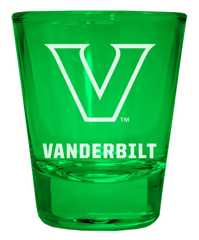 Vanderbilt University Engraved Full Color 2oz Shot Glass Green Officially Licensed Collegiate Product Single