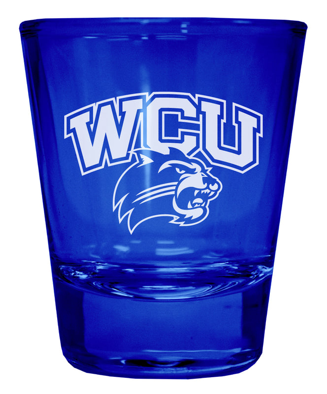 Western Carolina University Engraved Full Color 2oz Shot Glass Blue Officially Licensed Collegiate Product Single