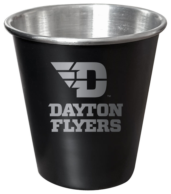 Dayton Flyers Engraved 2oz Tin Shot Glass Black Matte Coating Officially Licensed Collegiate Product Single