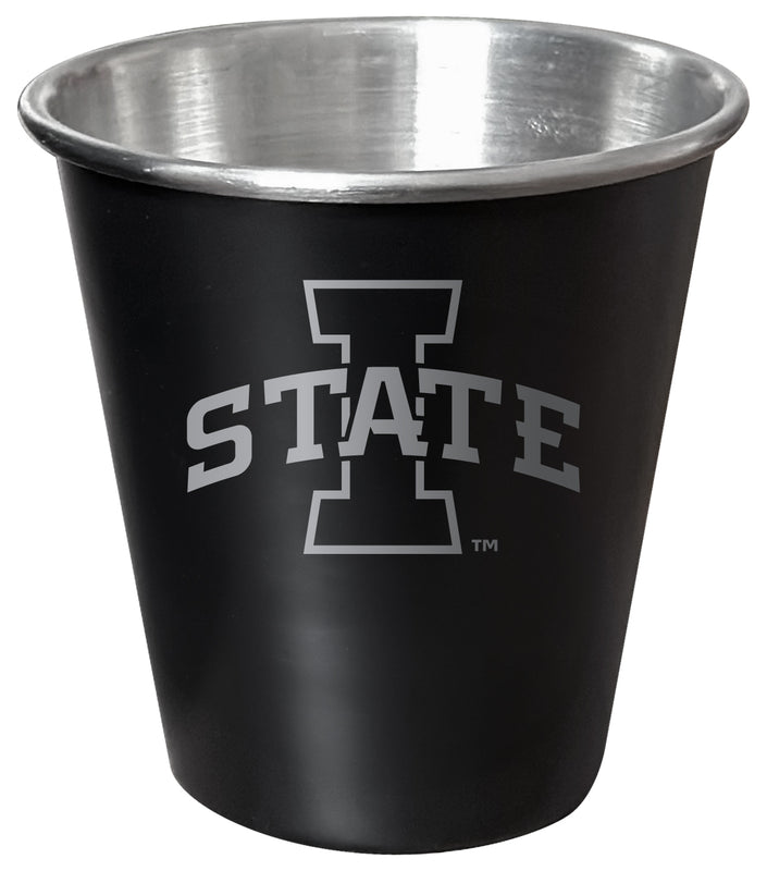 Iowa State Cyclones Engraved 2oz Tin Shot Glass Black Matte Coating Officially Licensed Collegiate Product Single