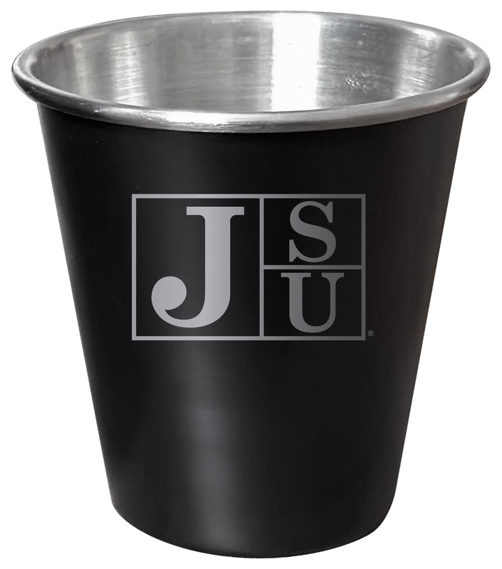 Jackson State University Engraved 2oz Tin Shot Glass Black Matte Coating Officially Licensed Collegiate Product 4-Pack