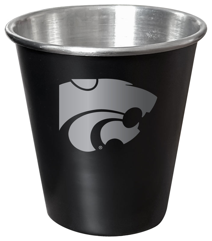 Kansas State Wildcats Engraved 2oz Tin Shot Glass Black Matte Coating Officially Licensed Collegiate Product Single