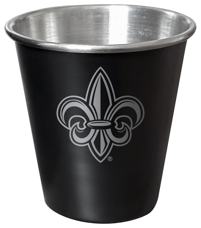 Louisiana at Lafayette Ragin' Cajuns Engraved 2oz Tin Shot Glass Black Matte Coating Officially Licensed Collegiate Product 4-Pack