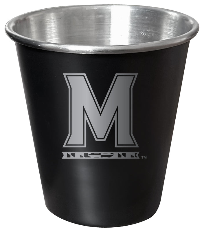 Maryland Terrapins Engraved 2oz Tin Shot Glass Black Matte Coating Officially Licensed Collegiate Product Single