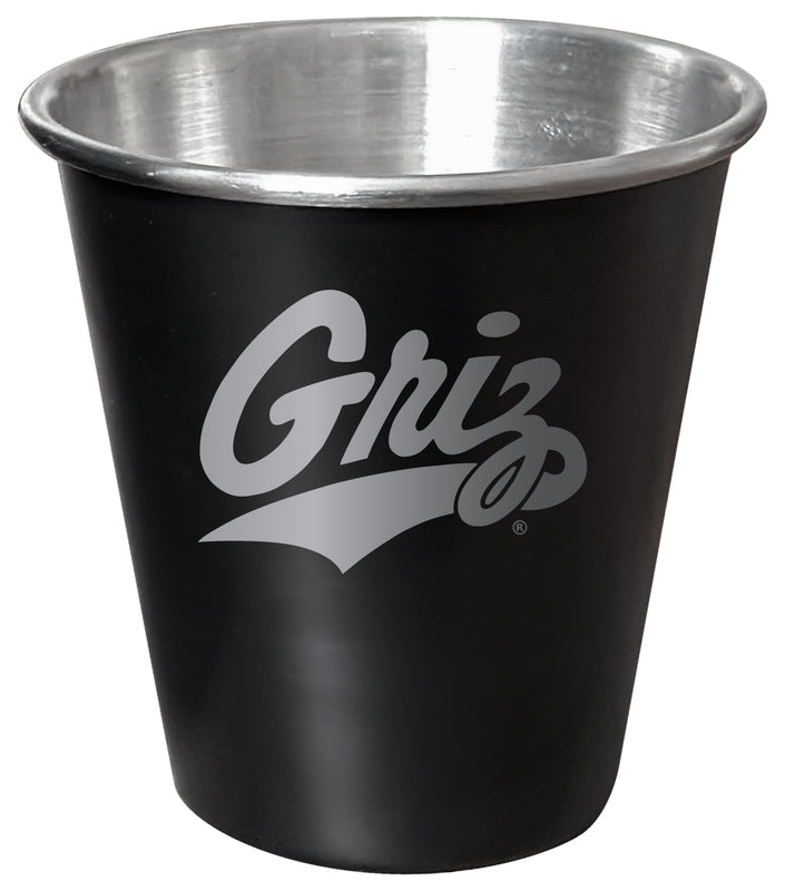 Montana University Engraved 2oz Tin Shot Glass Black Matte Coating Officially Licensed Collegiate Product 4-Pack