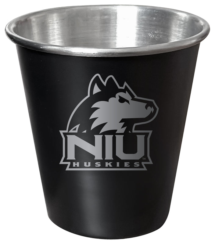 Northern Illinois Huskies Engraved 2oz Tin Shot Glass Black Matte Coating Officially Licensed Collegiate Product Single