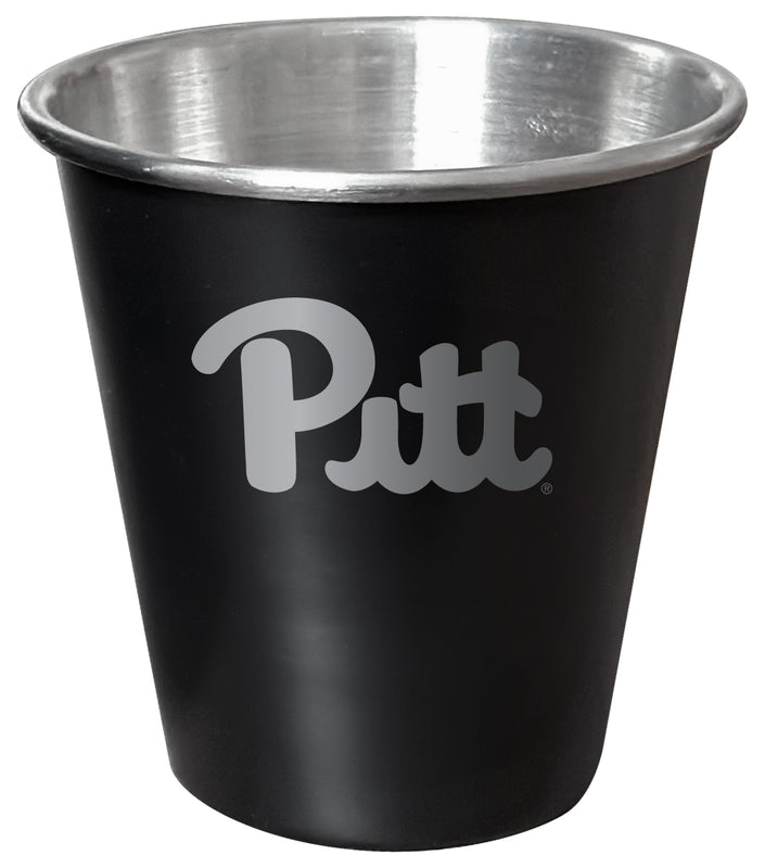 Pittsburgh Panthers Engraved 2oz Tin Shot Glass Black Matte Coating Officially Licensed Collegiate Product Single