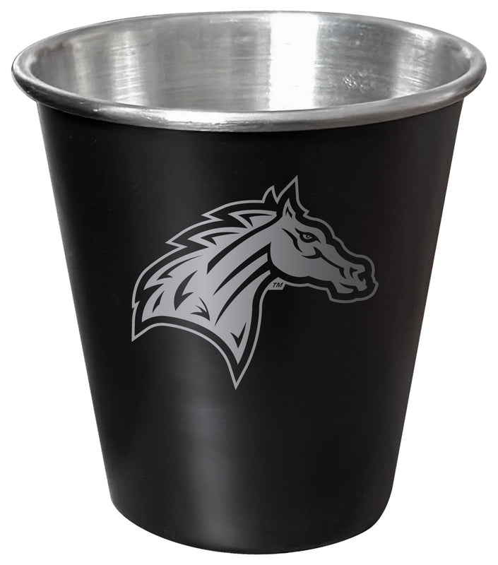 Rider University Broncs Engraved 2oz Tin Shot Glass Black Matte Coating Officially Licensed Collegiate Product 4-Pack