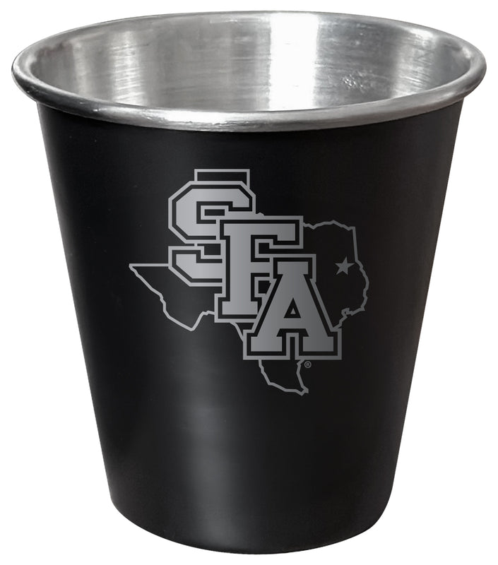 Stephen F. Austin State University Engraved 2oz Tin Shot Glass Black Matte Coating Officially Licensed Collegiate Product Single