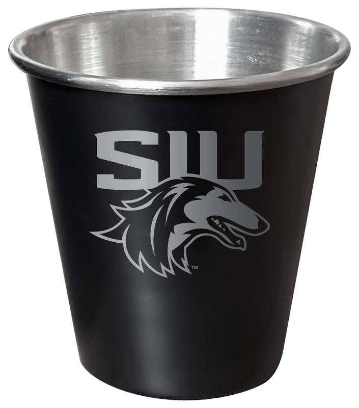 Southern Illinois Salukis Engraved 2oz Tin Shot Glass Black Matte Coating Officially Licensed Collegiate Product Single