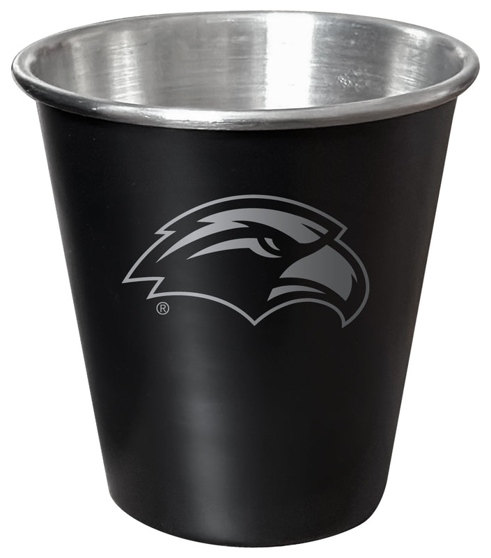 Southern Mississippi Golden Eagles Engraved 2oz Tin Shot Glass Black Matte Coating Officially Licensed Collegiate Product 4-Pack