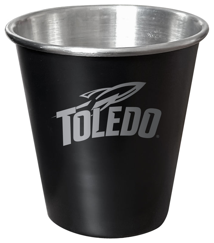 Toledo Rockets Engraved 2oz Tin Shot Glass Black Matte Coating Officially Licensed Collegiate Product Single