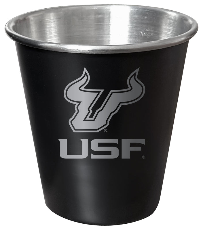 South Florida Bulls Engraved 2oz Tin Shot Glass Black Matte Coating Officially Licensed Collegiate Product Single